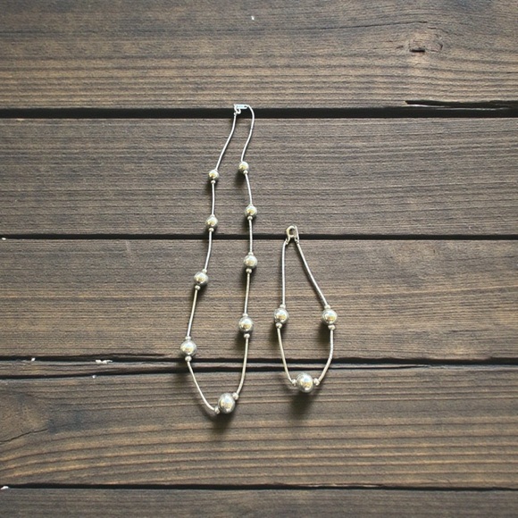 Sterling Silver  Bead Necklace & Bracelet Set - Picture 5 of 8